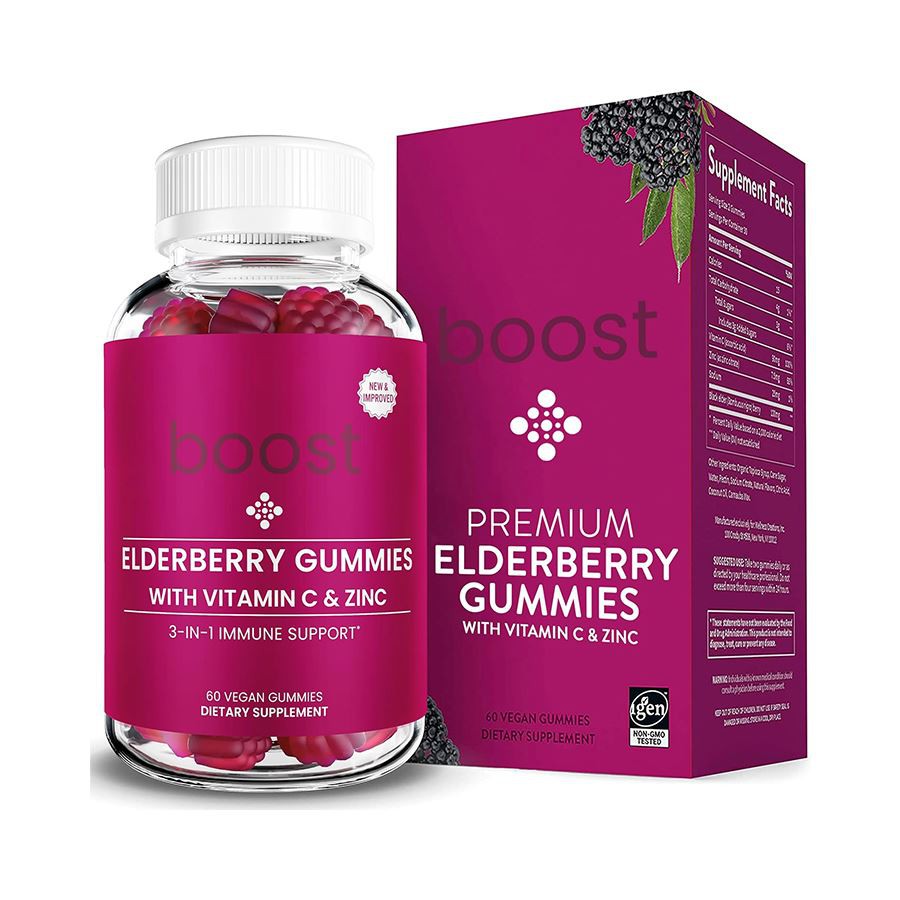 ブースト3 in 1 Elderberry Gummies：活気に満ちた健康な家族のための毎日の免疫サポート