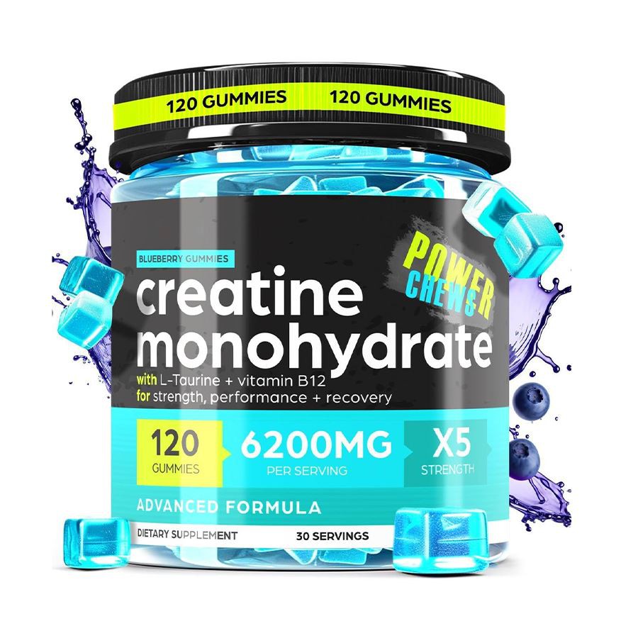 Power Chewer Creatine Monohydrate Gummies Bluebry Flavor